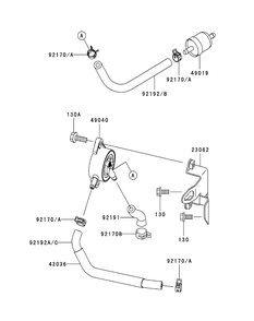 Fh680v-Hs07 Fuel Tank And Fuel Valve Diagram and Parts List for ENFORCER54 53AI3AGT750-23HP Cub Cadet Lawn Tractor